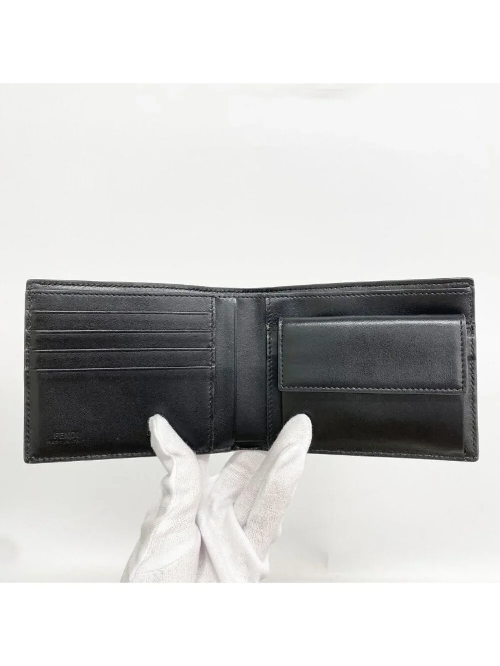 Fendi Wallet Zucca Brown Black Silver